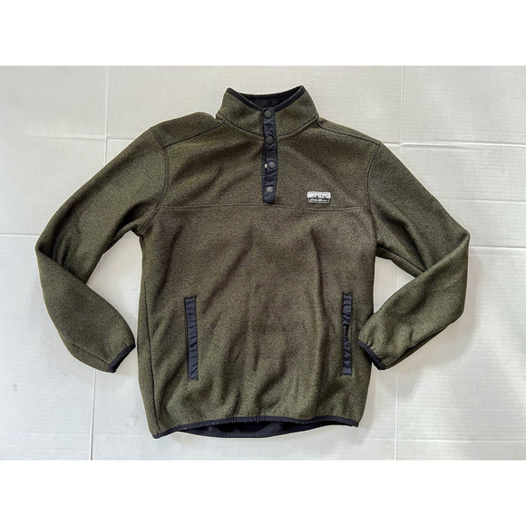 Eddie Bauer Other - Mens EDDIE BAUER Knit Fleece Sweater 1/4 Button Pullover Hthr Green Small